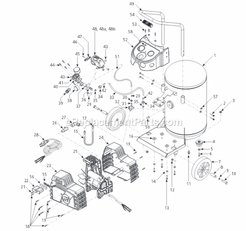 Page A Diagram and Parts List for HJ300100  Campbell Hausfeld Compressor
